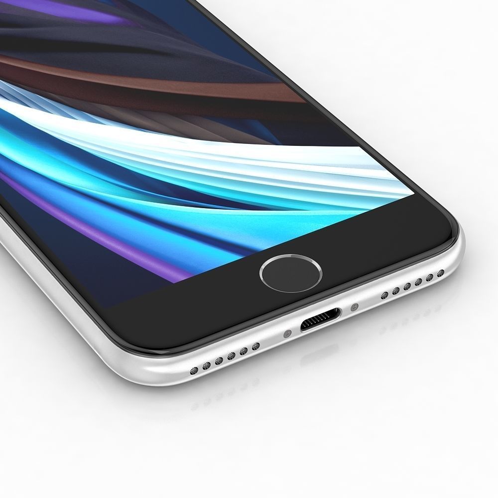 Apple iPhone SE 2020 White Low-poly 3D model_15