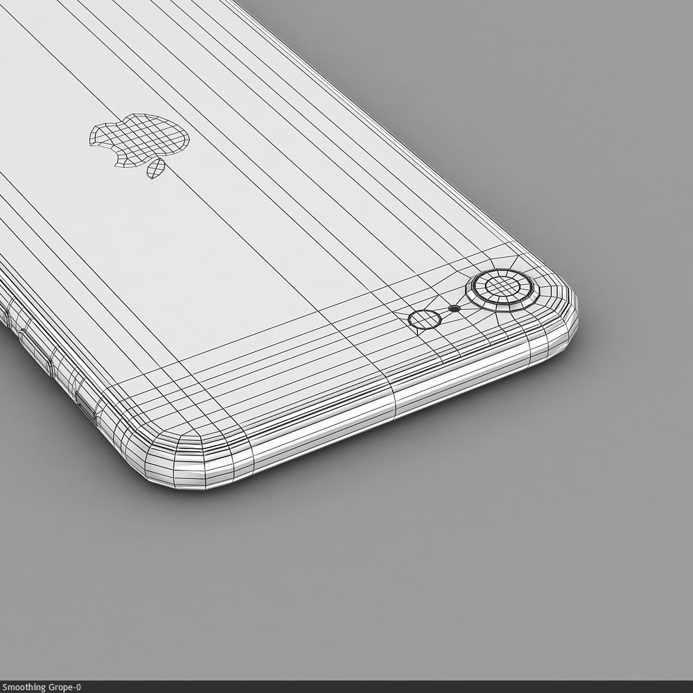 Apple iPhone SE 2020 White Low-poly 3D model_44