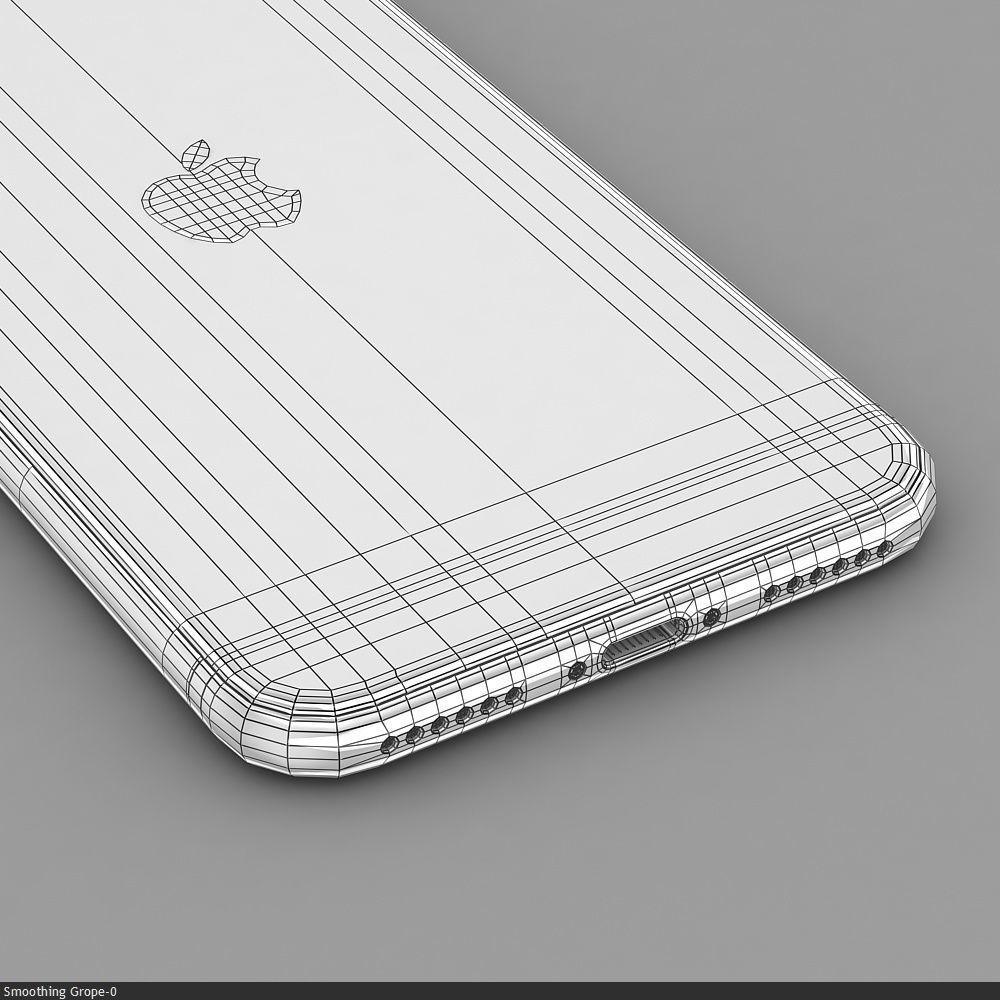 Apple iPhone SE 2020 White Low-poly 3D model_46