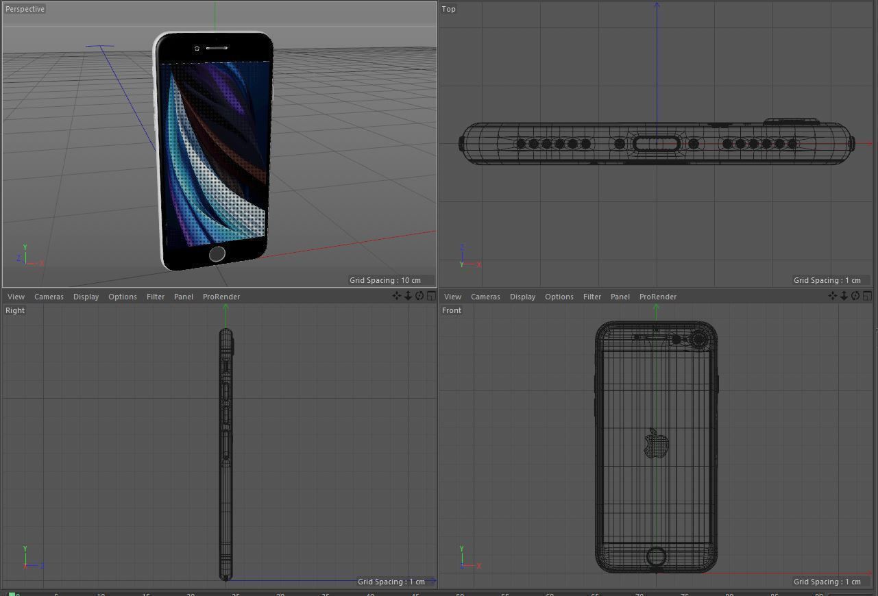 Apple iPhone SE 2020 White Low-poly 3D model_56