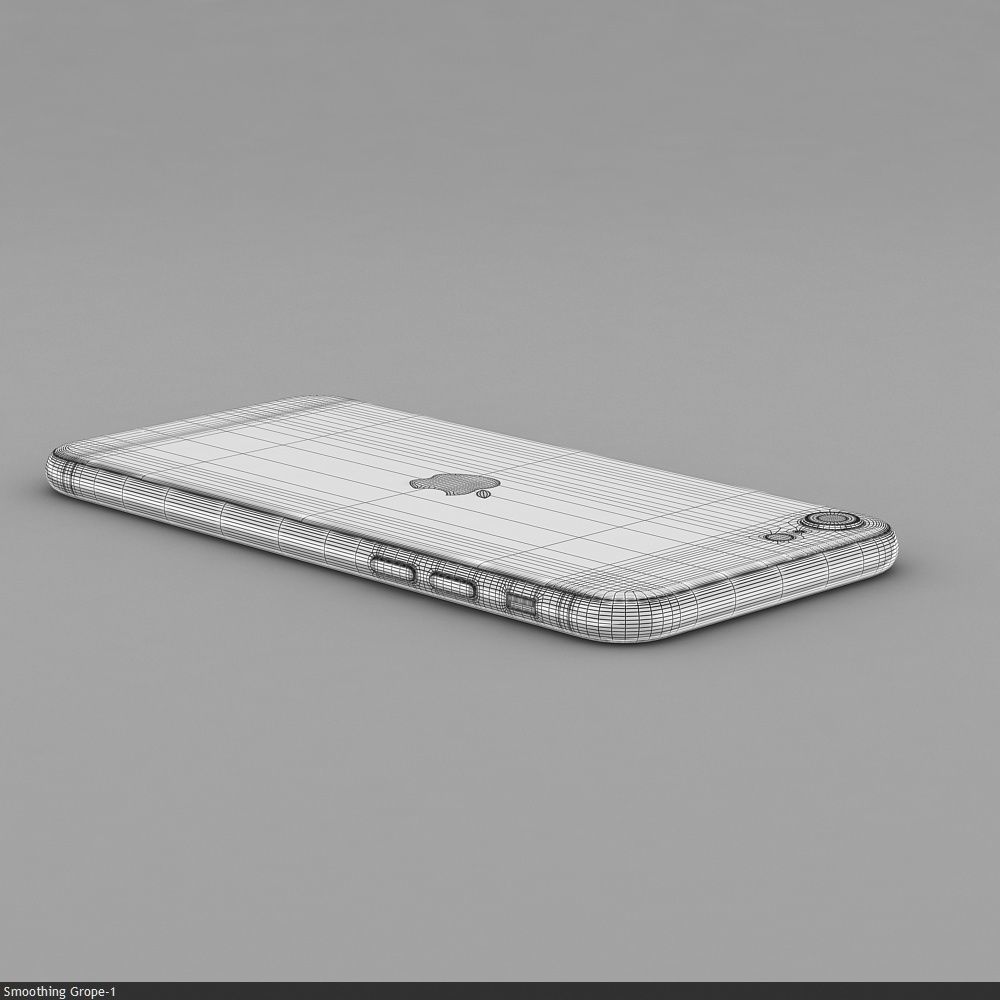 Apple iPhone SE 2020 White Low-poly 3D model_41