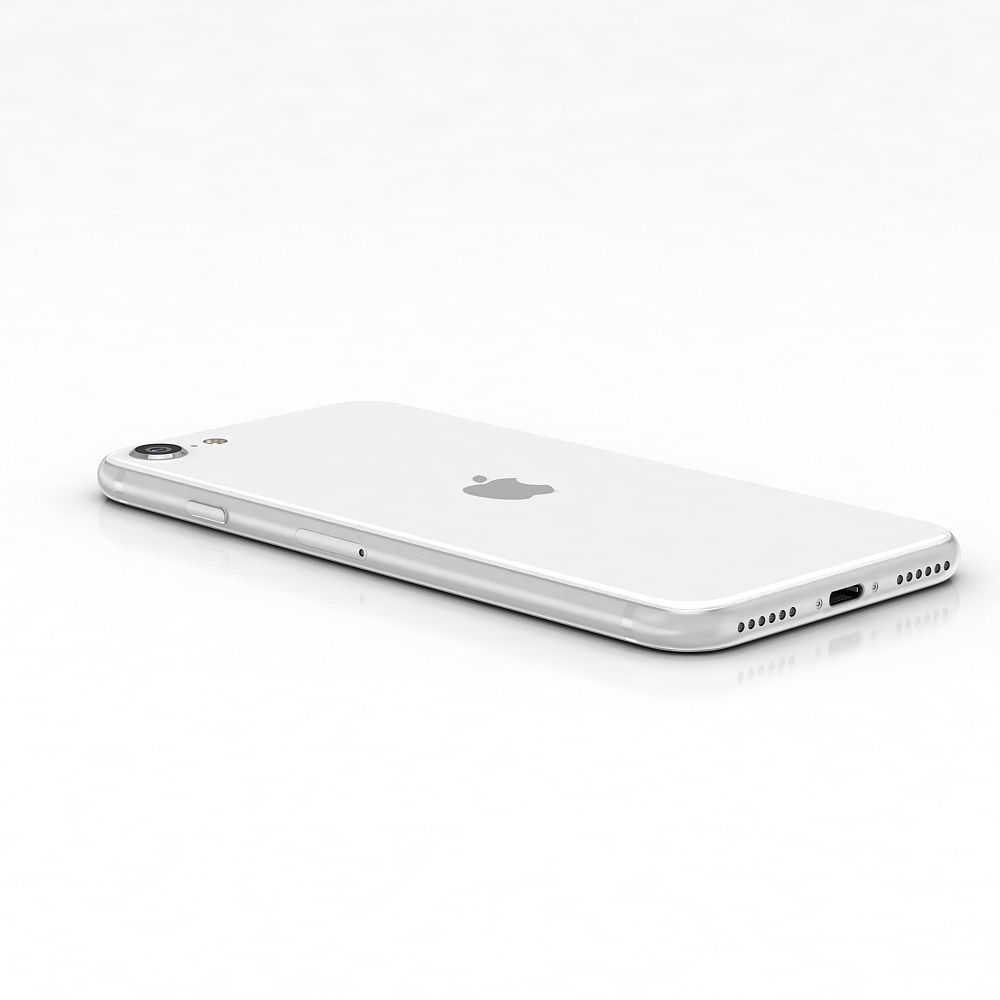 Apple iPhone SE 2020 White Low-poly 3D model_12