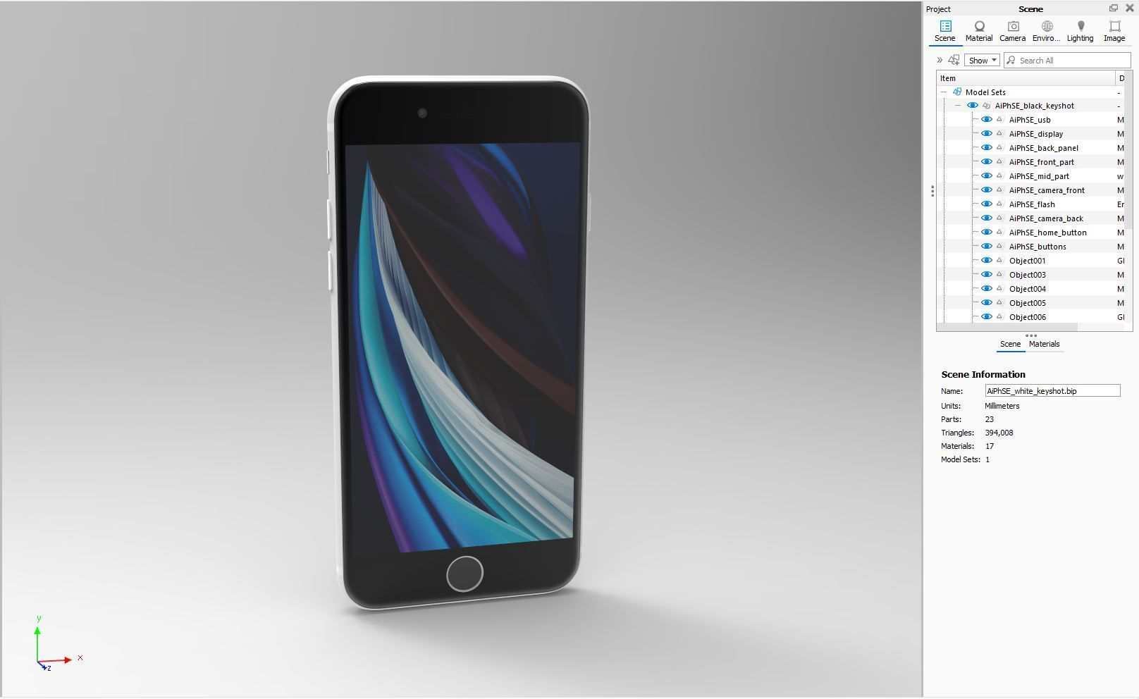 Apple iPhone SE 2020 White Low-poly 3D model_57