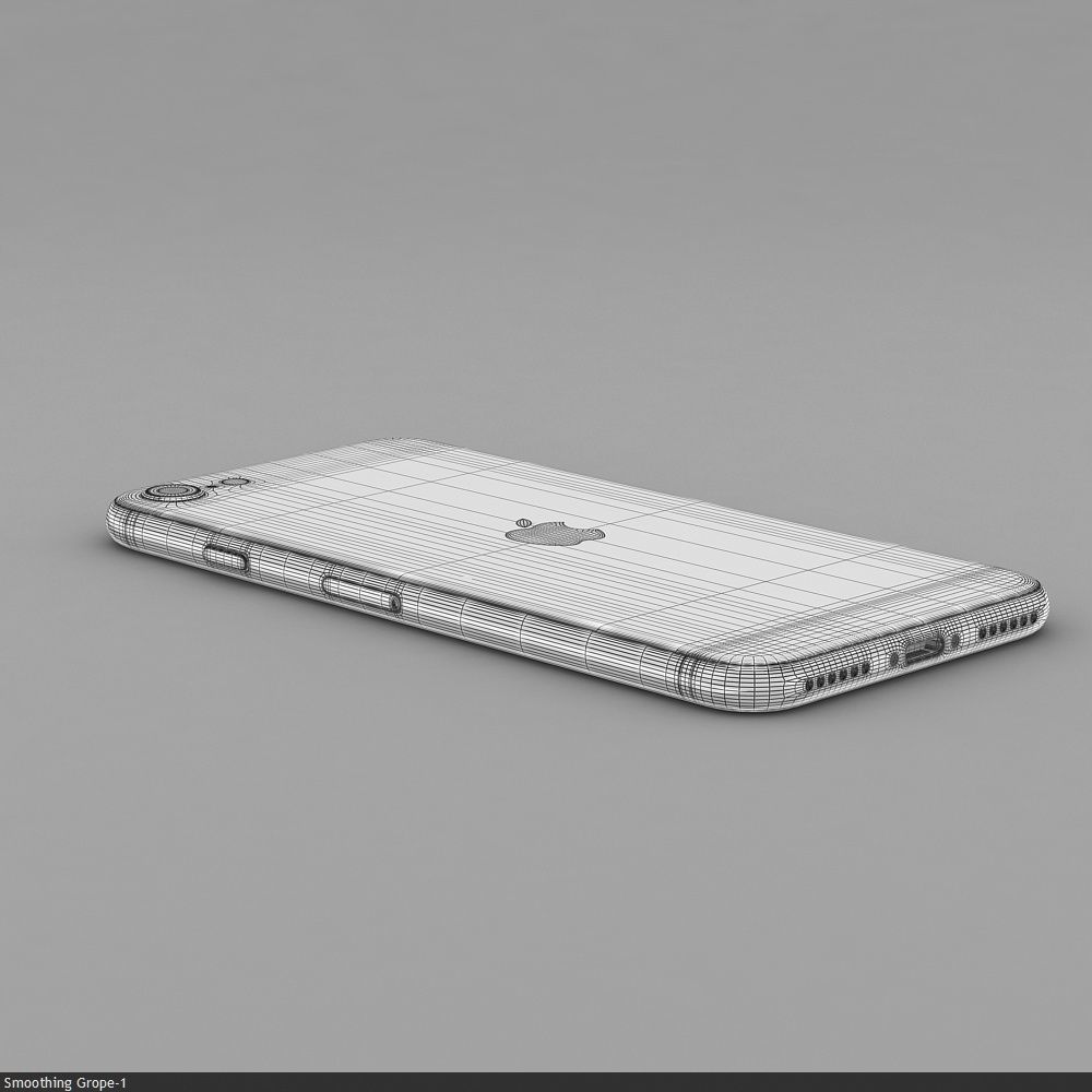 Apple iPhone SE 2020 White Low-poly 3D model_43