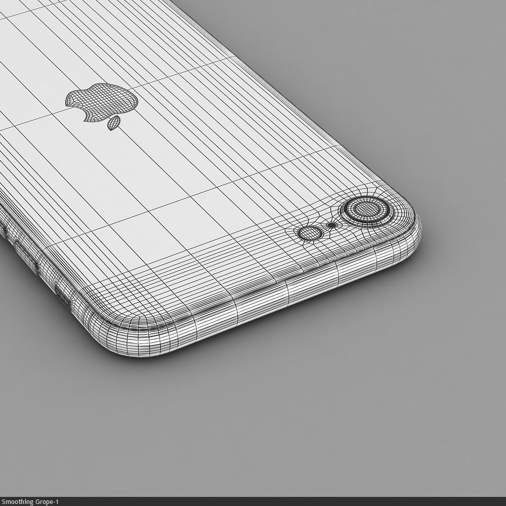 Apple iPhone SE 2020 White Low-poly 3D model_45