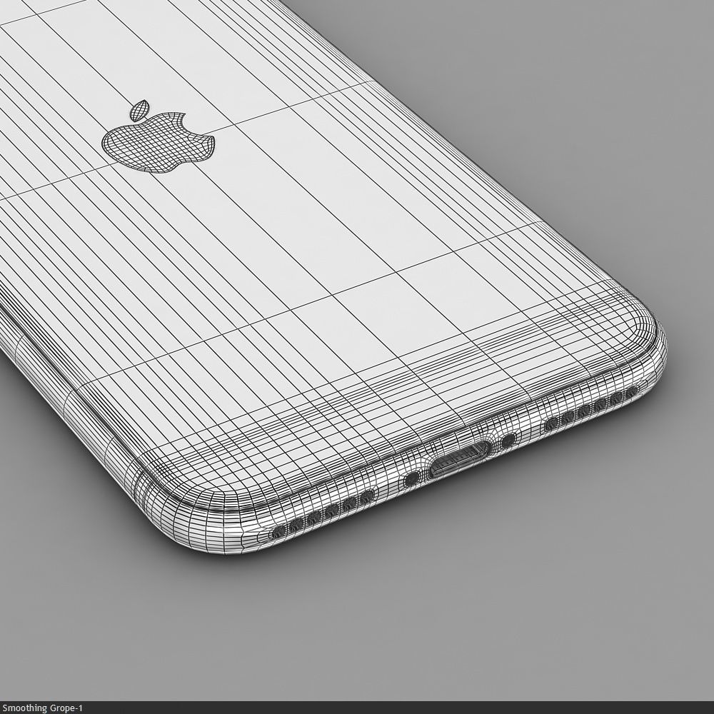 Apple iPhone SE 2020 White Low-poly 3D model_47