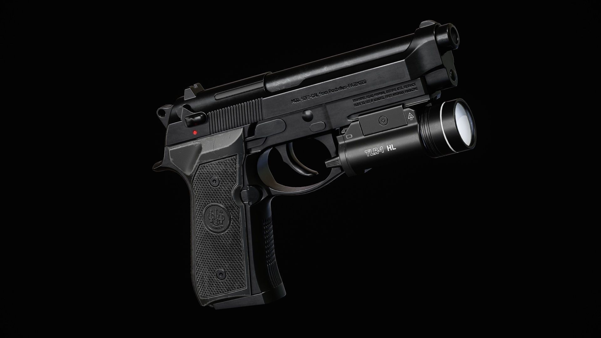 M9A1 - Flashlight Low-poly 3D model_14