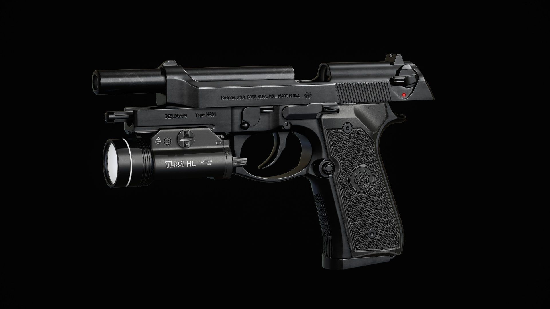 M9A1 - Flashlight Low-poly 3D model_18