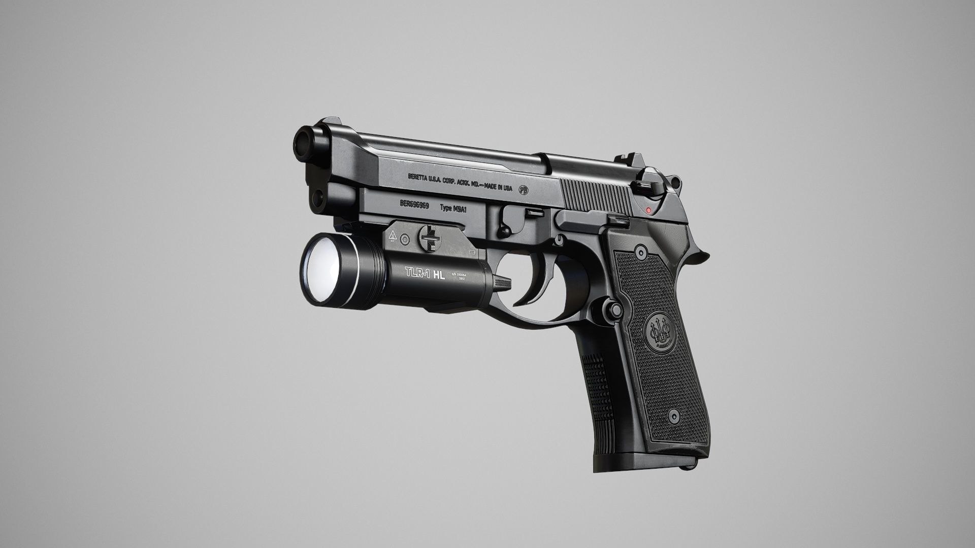 M9A1 - Flashlight Low-poly 3D model_8