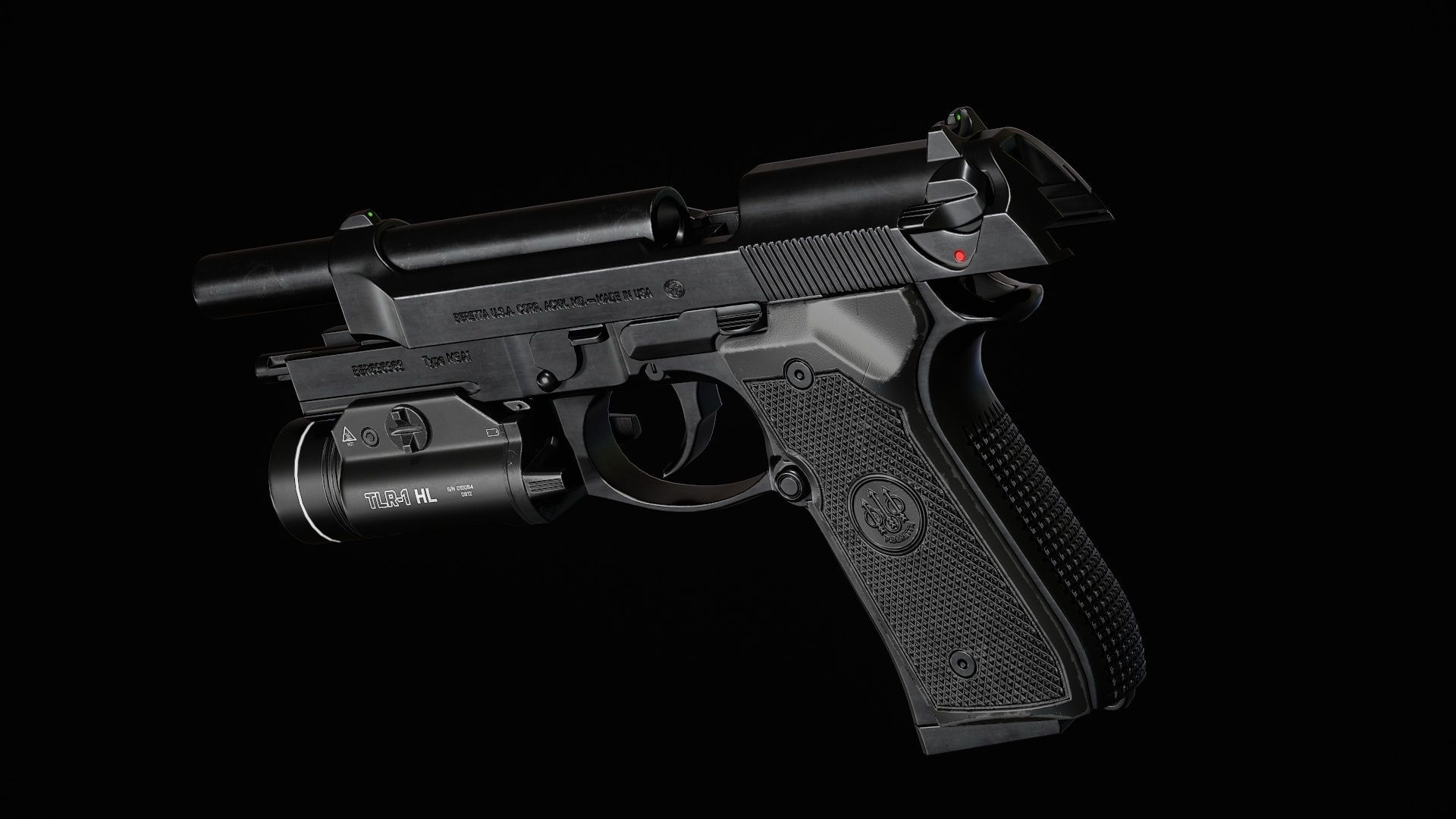 M9A1 - Flashlight Low-poly 3D model_19