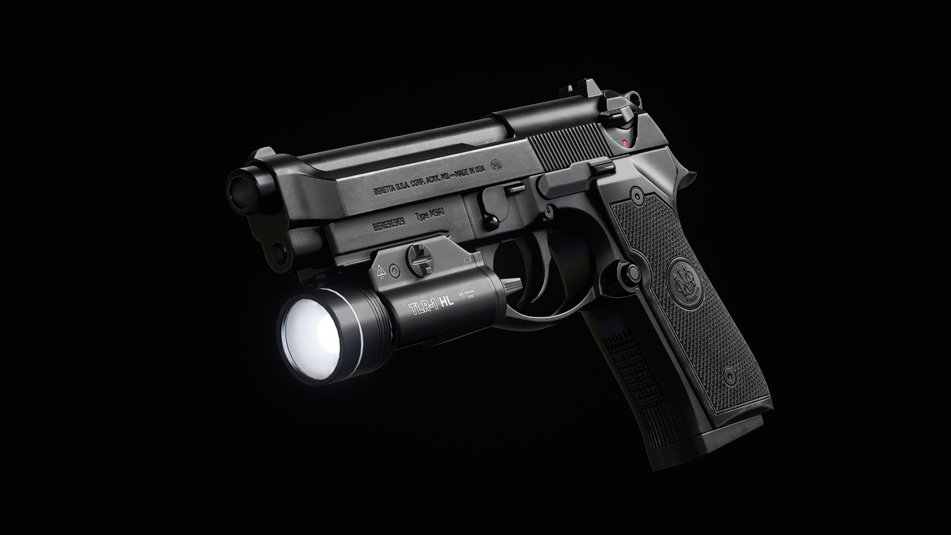 M9A1 - Flashlight Low-poly 3D model_2