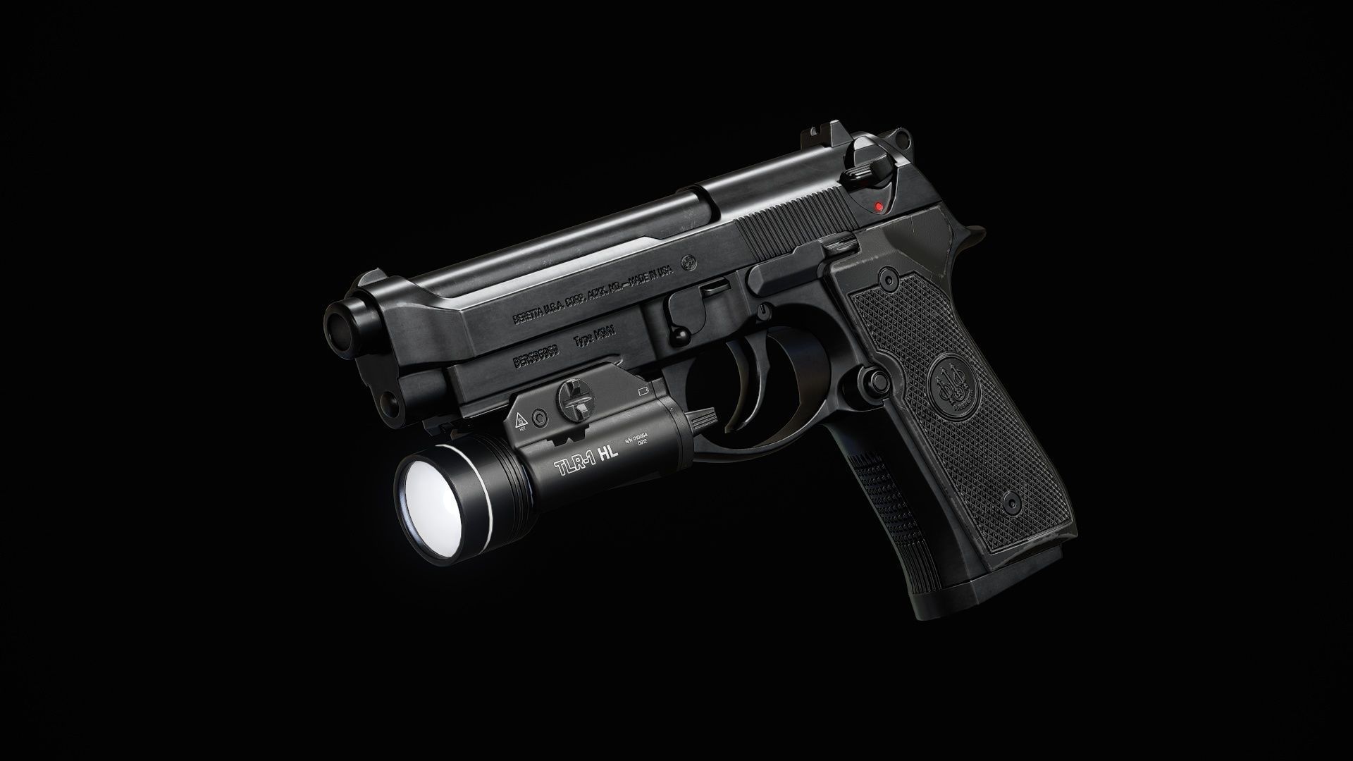 M9A1 - Flashlight Low-poly 3D model_20
