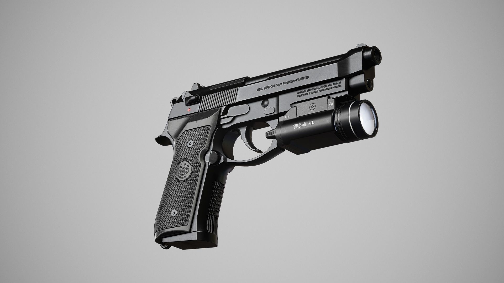 M9A1 - Flashlight Low-poly 3D model_9