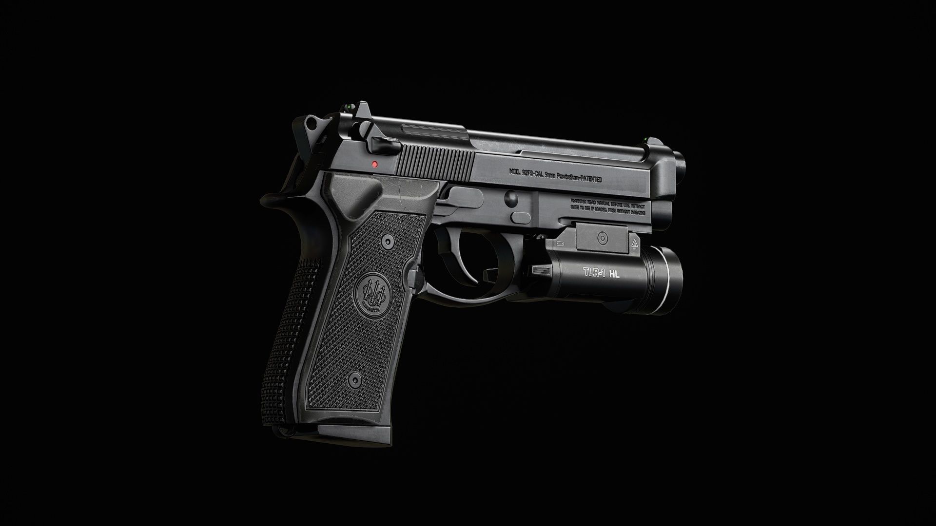 M9A1 - Flashlight Low-poly 3D model_17