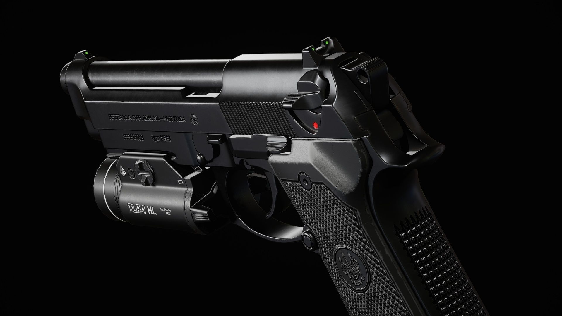 M9A1 - Flashlight Low-poly 3D model_4