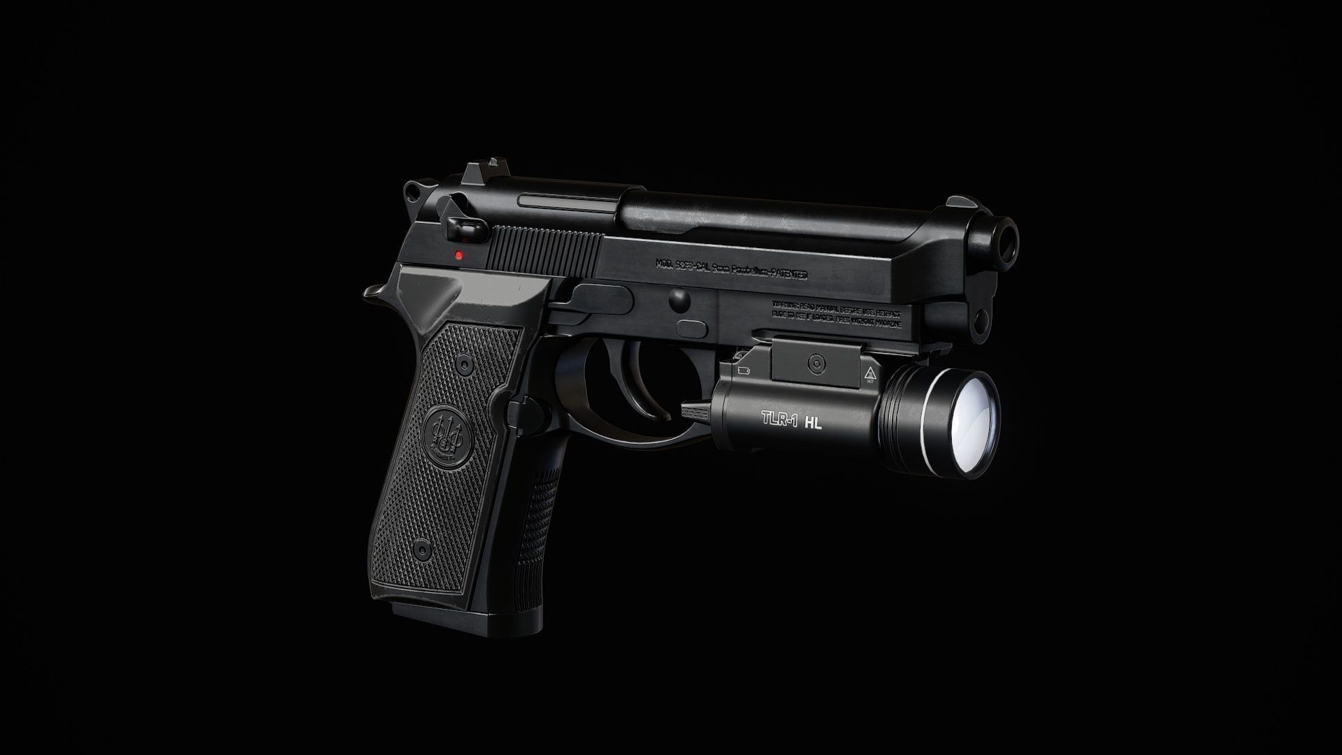 M9A1 - Flashlight Low-poly 3D model_6