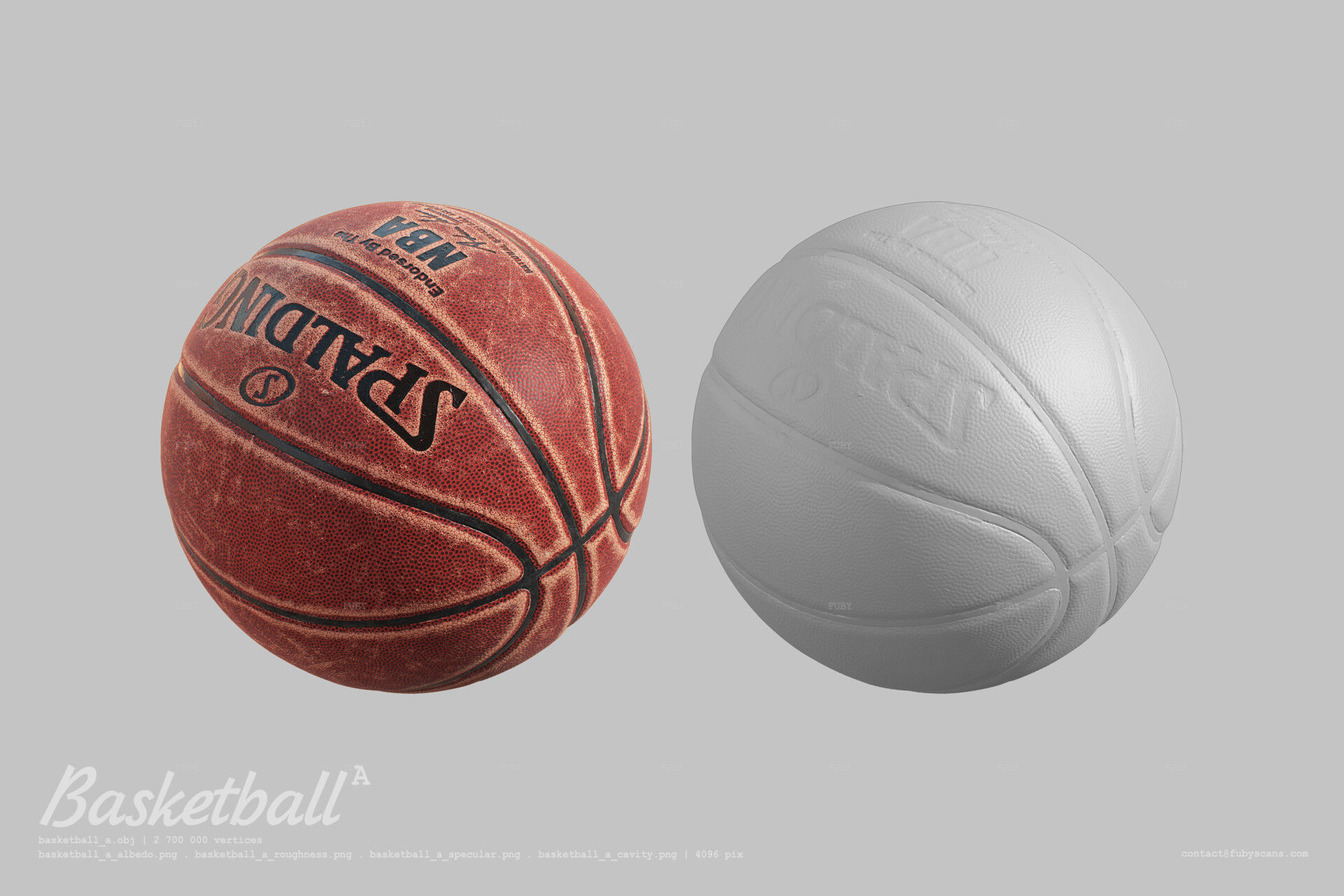 Spalding Basketball Scan 3D model_2