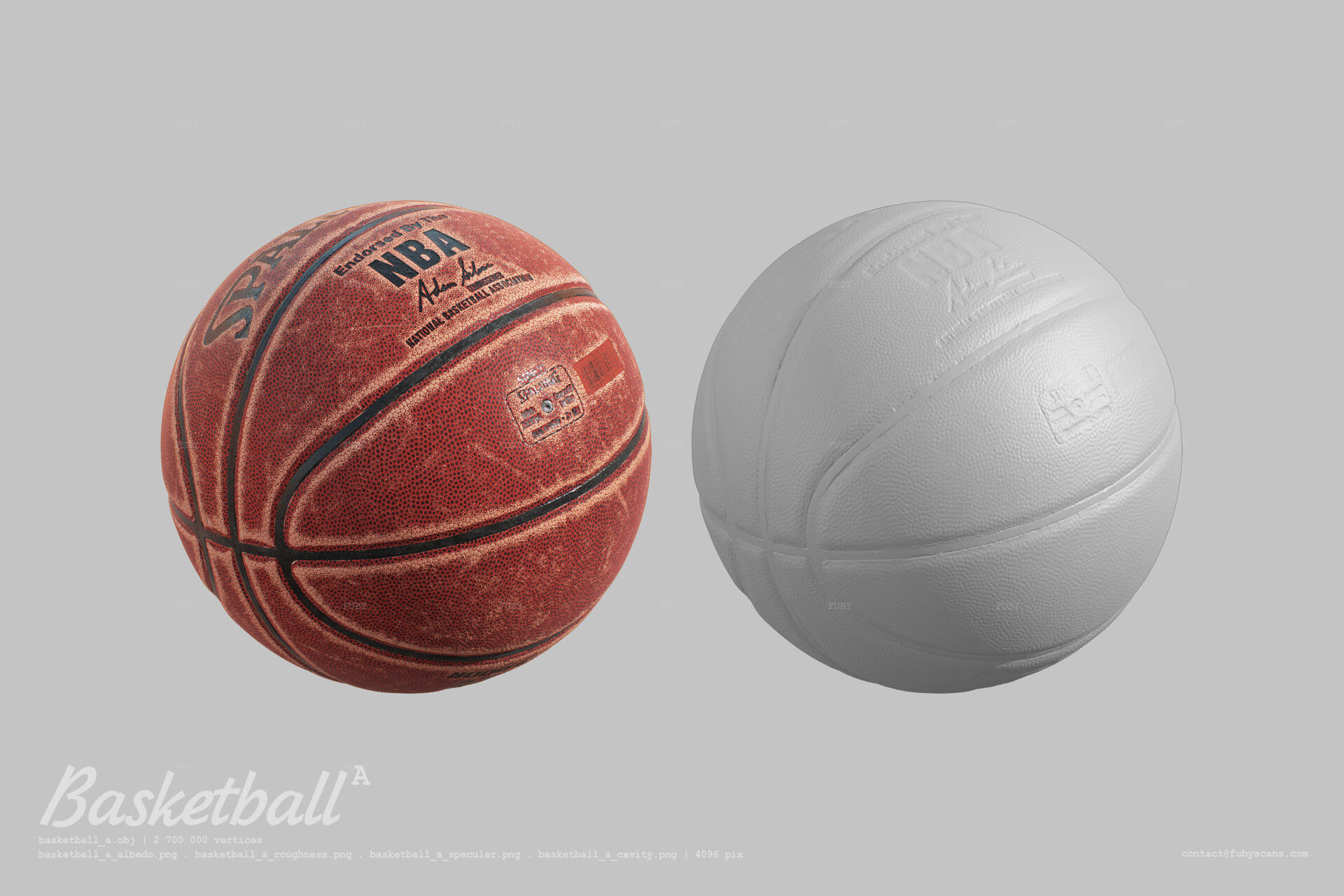 Spalding Basketball Scan 3D model_1