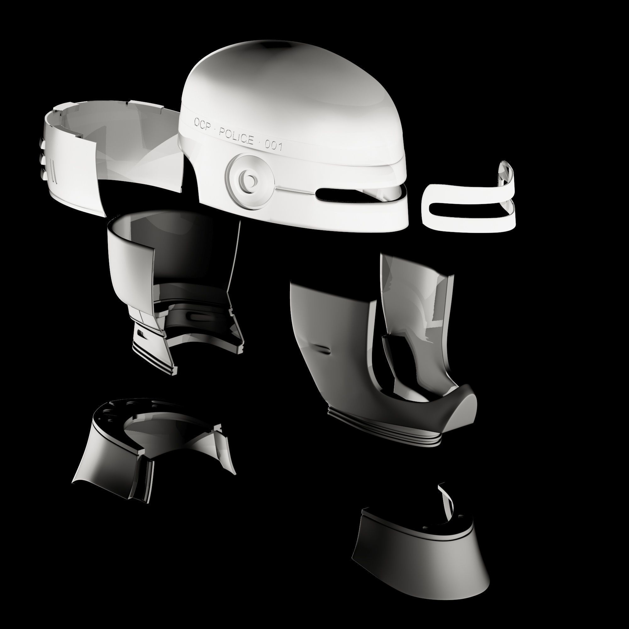 ROBOCOP HELMET FOR 3D PRINTING 3D print model_1