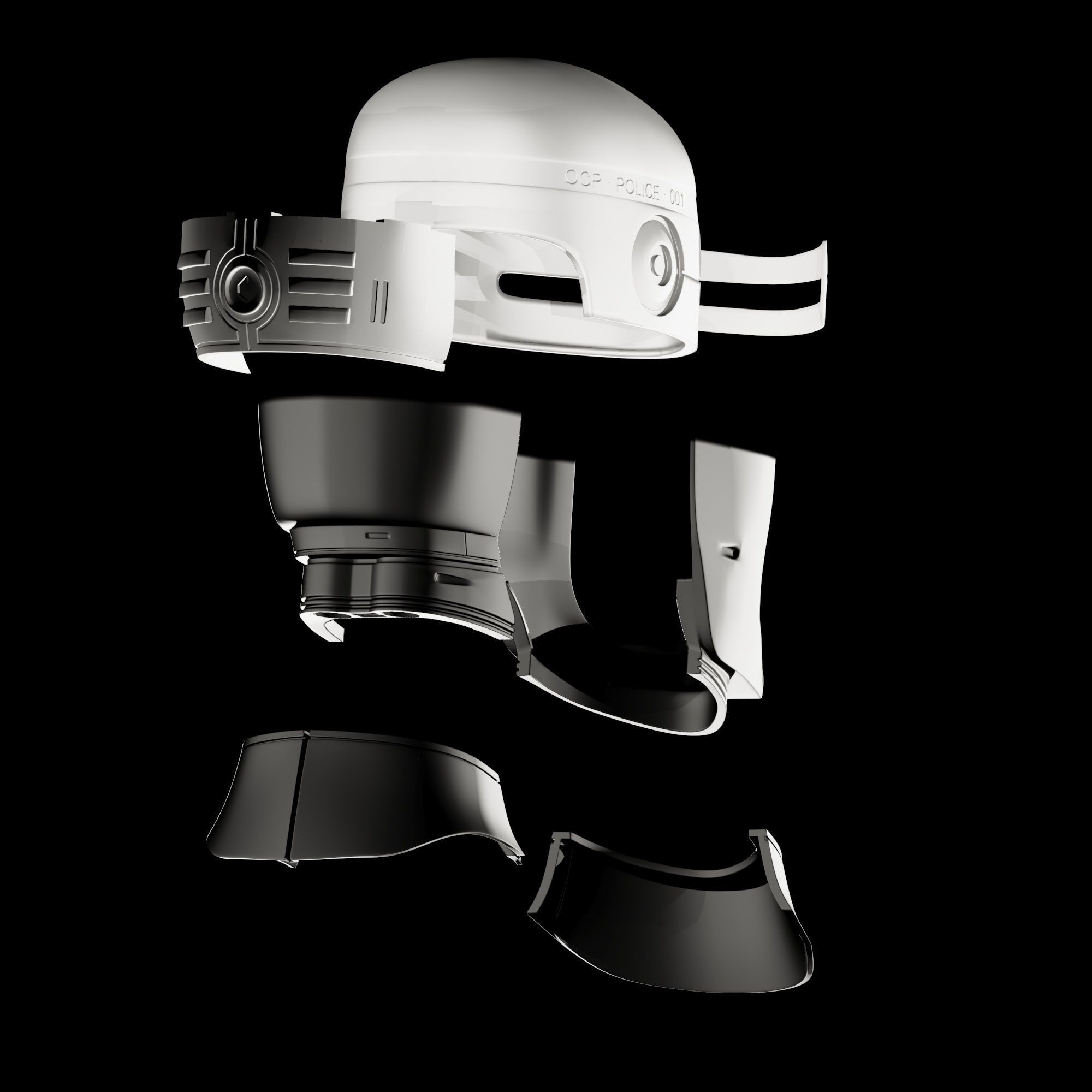 ROBOCOP HELMET FOR 3D PRINTING 3D print model_2