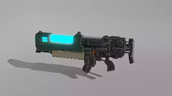 Plasmagun gun with light Free 3D model