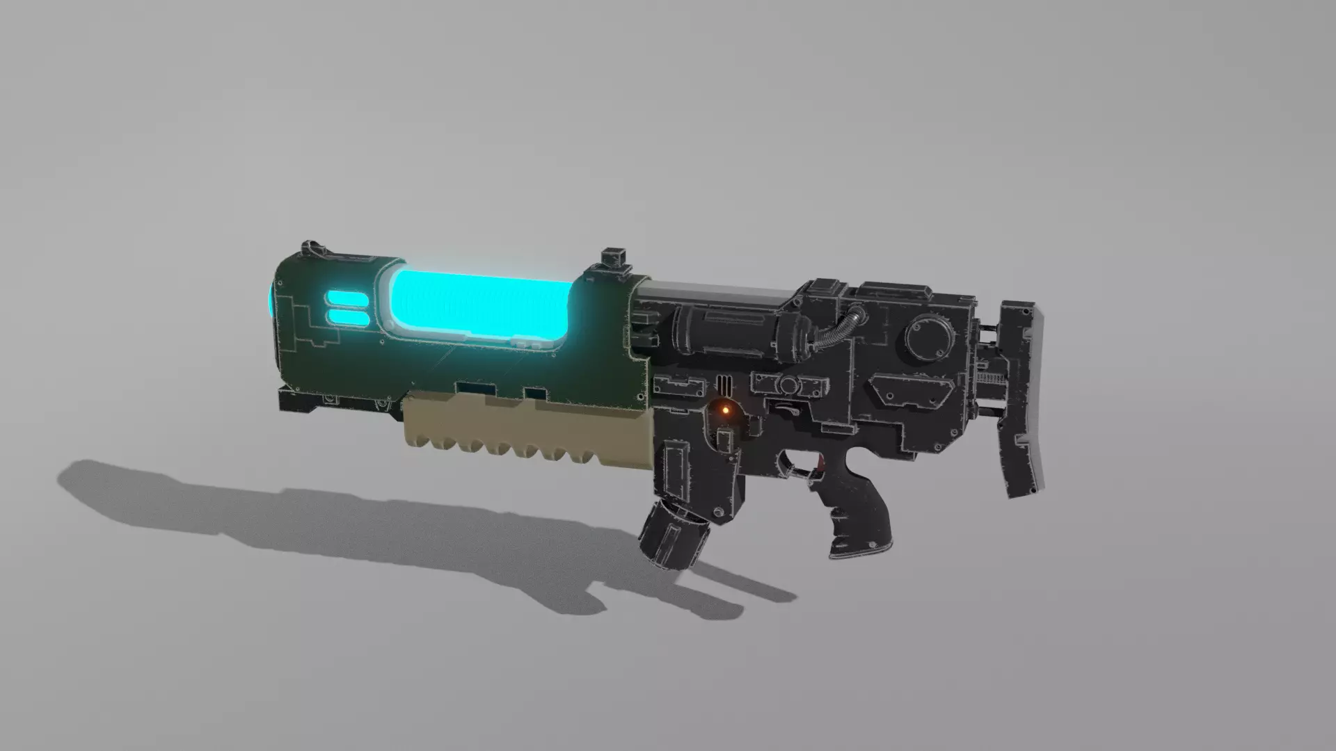 Plasmagun gun with light Free 3D model