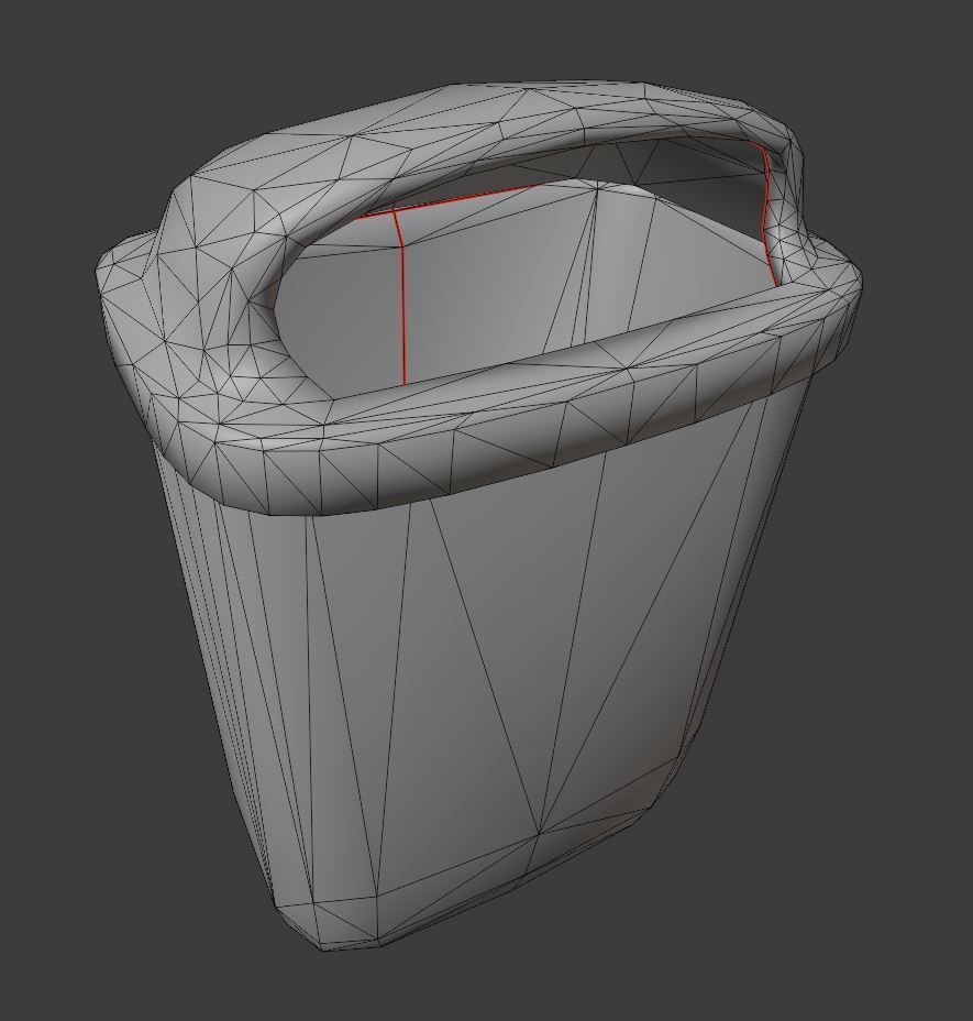 Low-Poly Green Trash Bin Low-poly 3D model_6