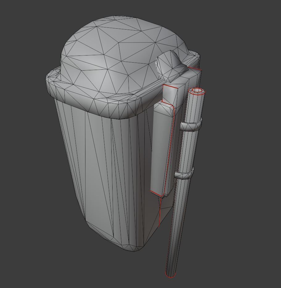 Low-Poly Green Trash Bin Low-poly 3D model_8