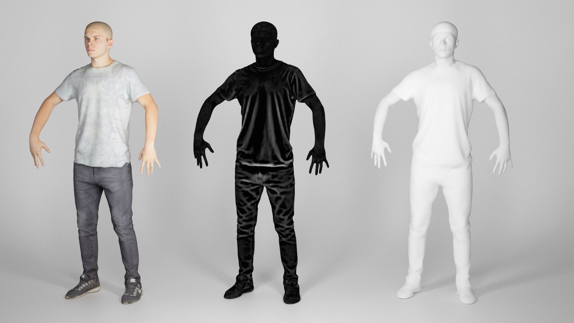 Young man in casual wear ready for rigging 153 Low-poly 3D model_4