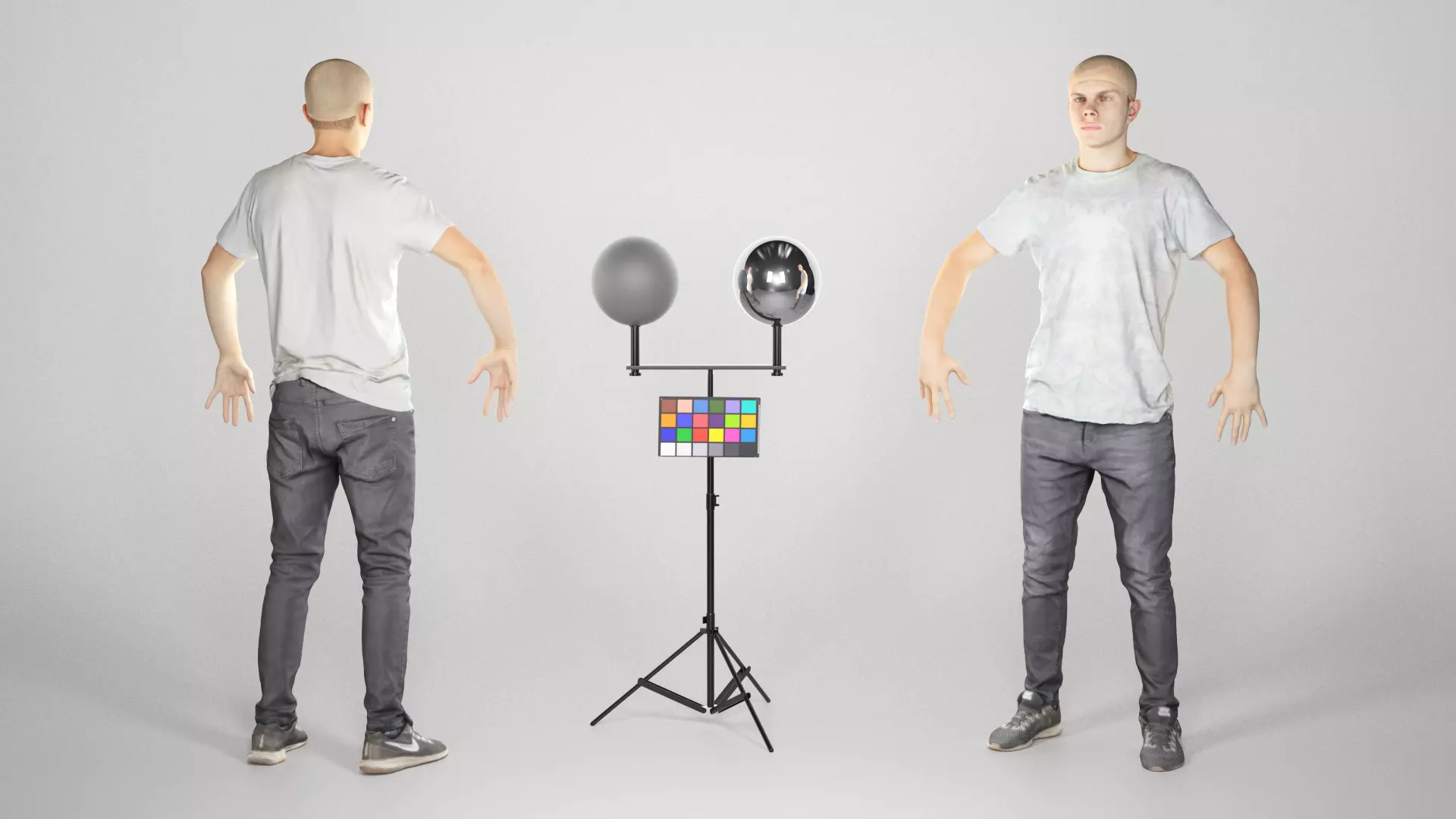 Young man in casual wear ready for rigging 153 Low-poly 3D model_0