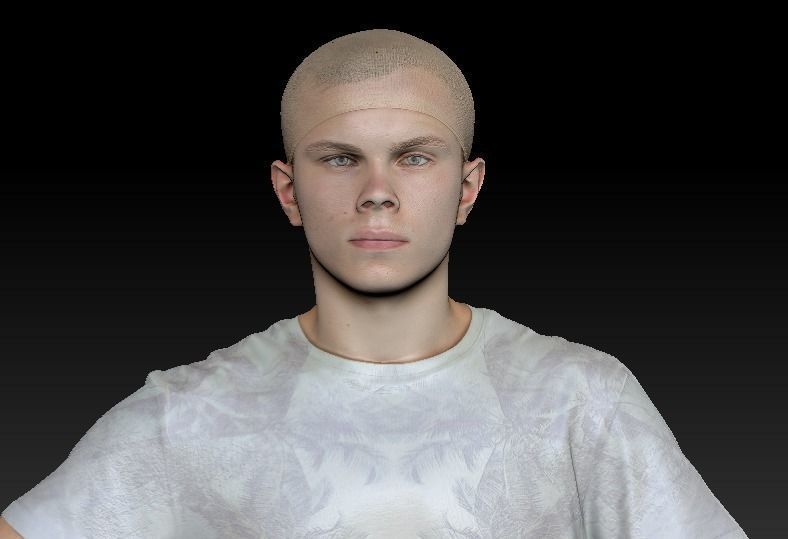 Young man in casual wear ready for rigging 153 Low-poly 3D model_7