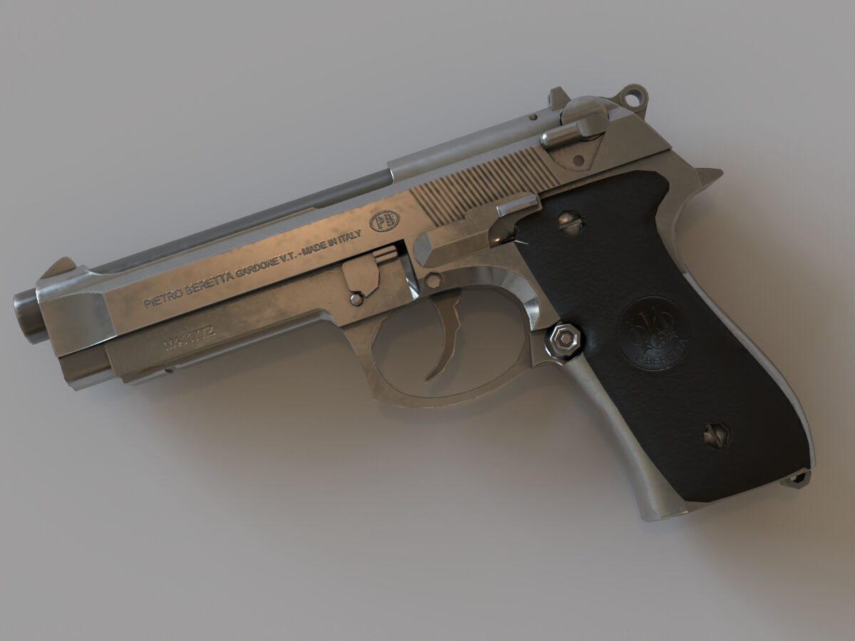 EB - Gun Beretta Low-poly 3D model_3