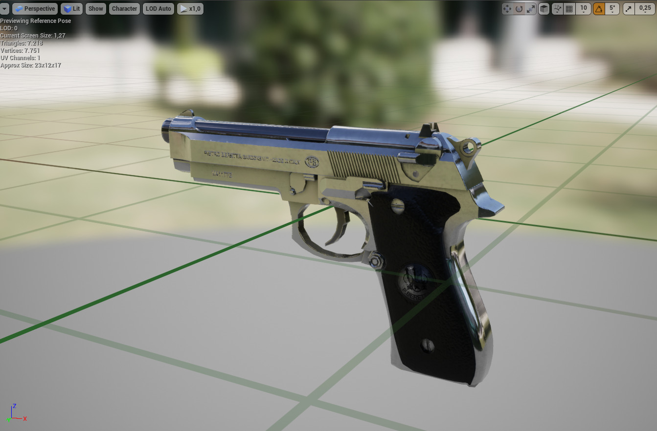 EB - Gun Beretta Low-poly 3D model_7