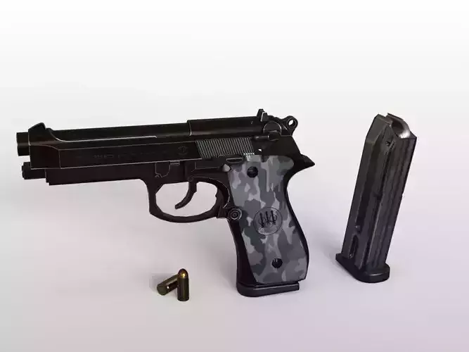 EB - Gun Beretta Low-poly 3D model