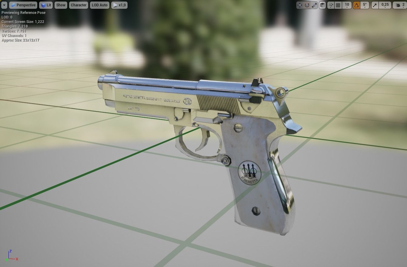 EB - Gun Beretta Low-poly 3D model_6