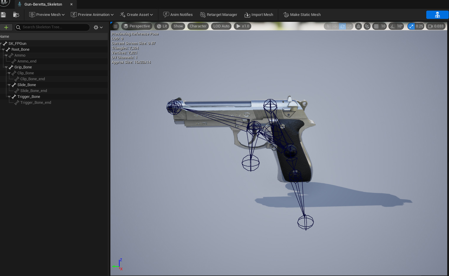 EB - Gun Beretta Low-poly 3D model_8