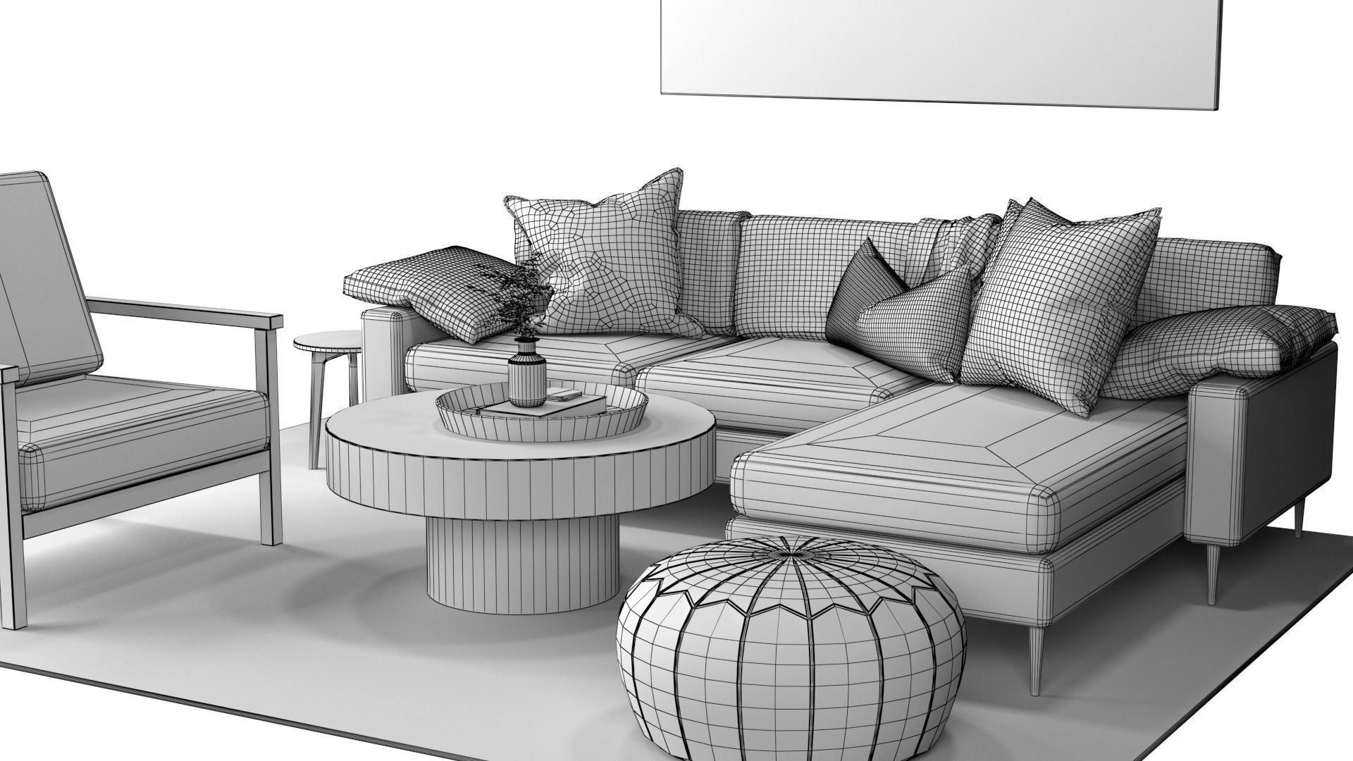 Living Room Pack A-D 3D Model Collection_9