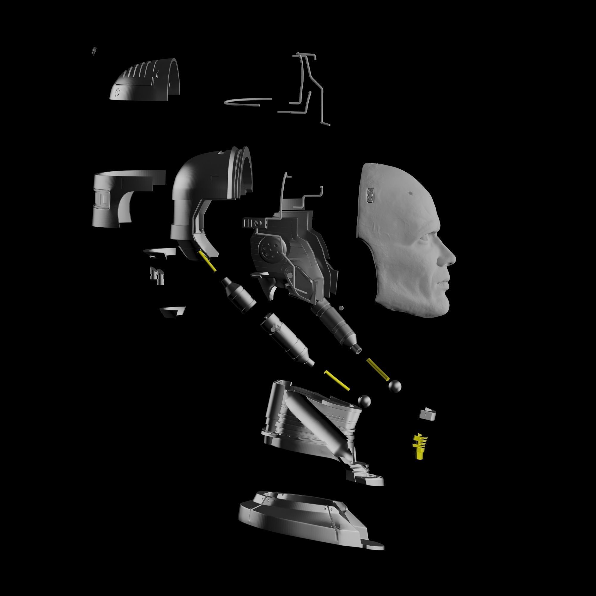 Robocop Head for 3D Print 3D print model_14