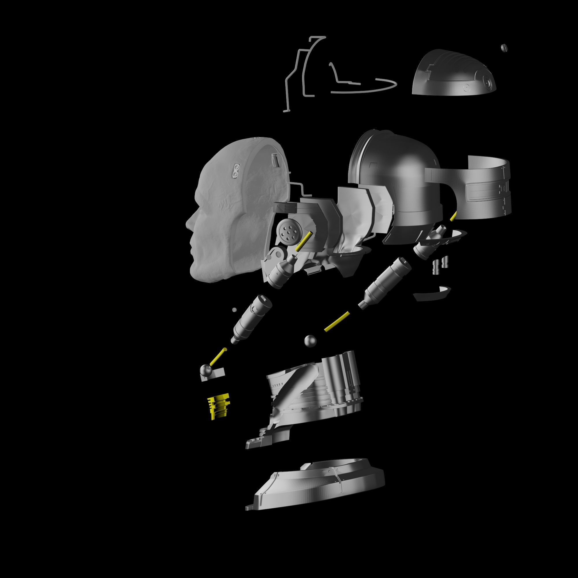 Robocop Head for 3D Print 3D print model_16