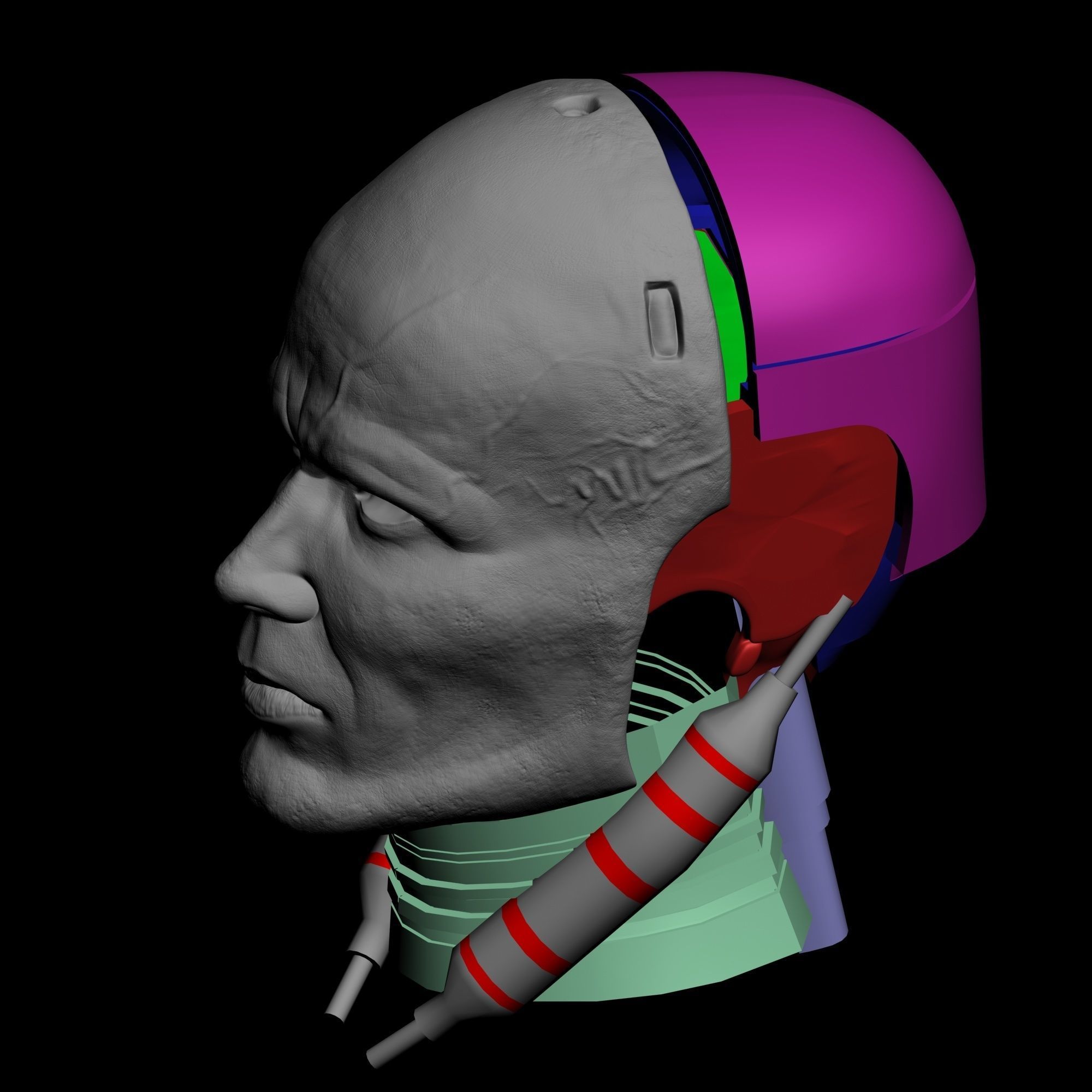 Robocop Head for 3D Print 3D print model_23