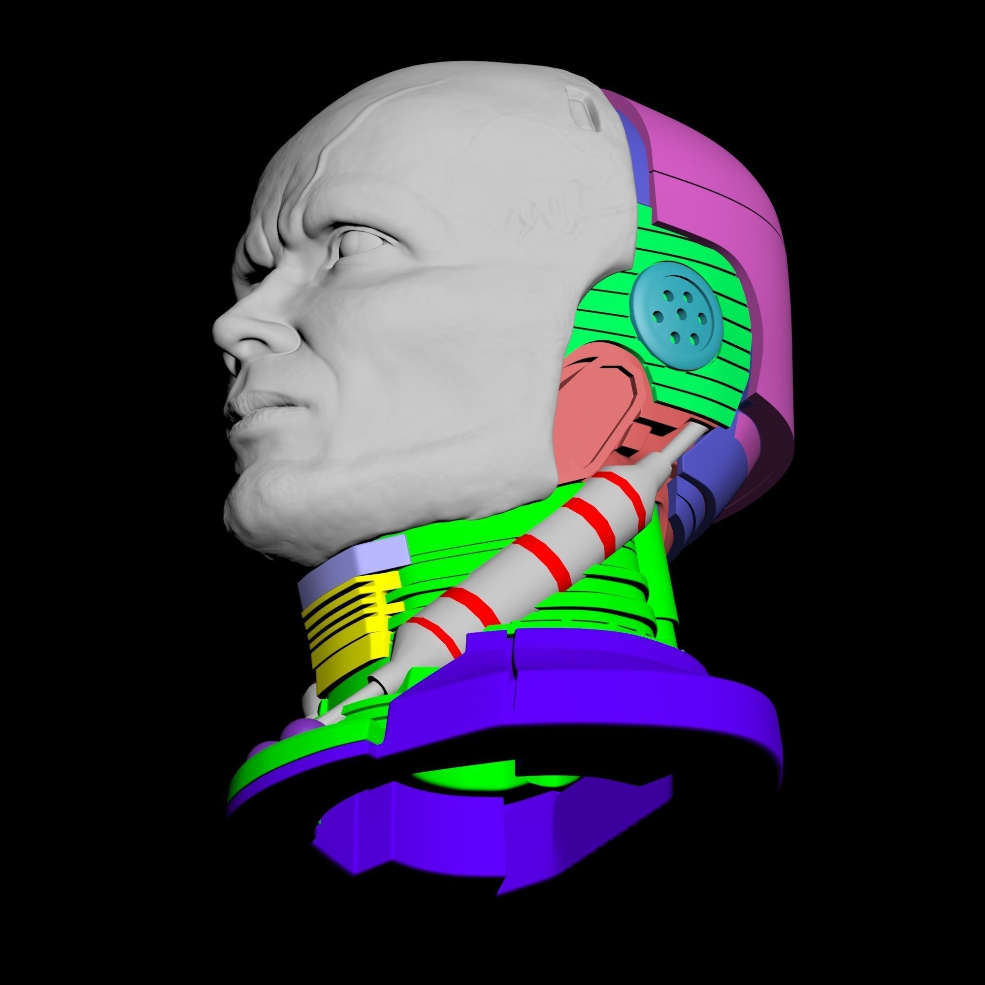 Robocop Head for 3D Print 3D print model_31