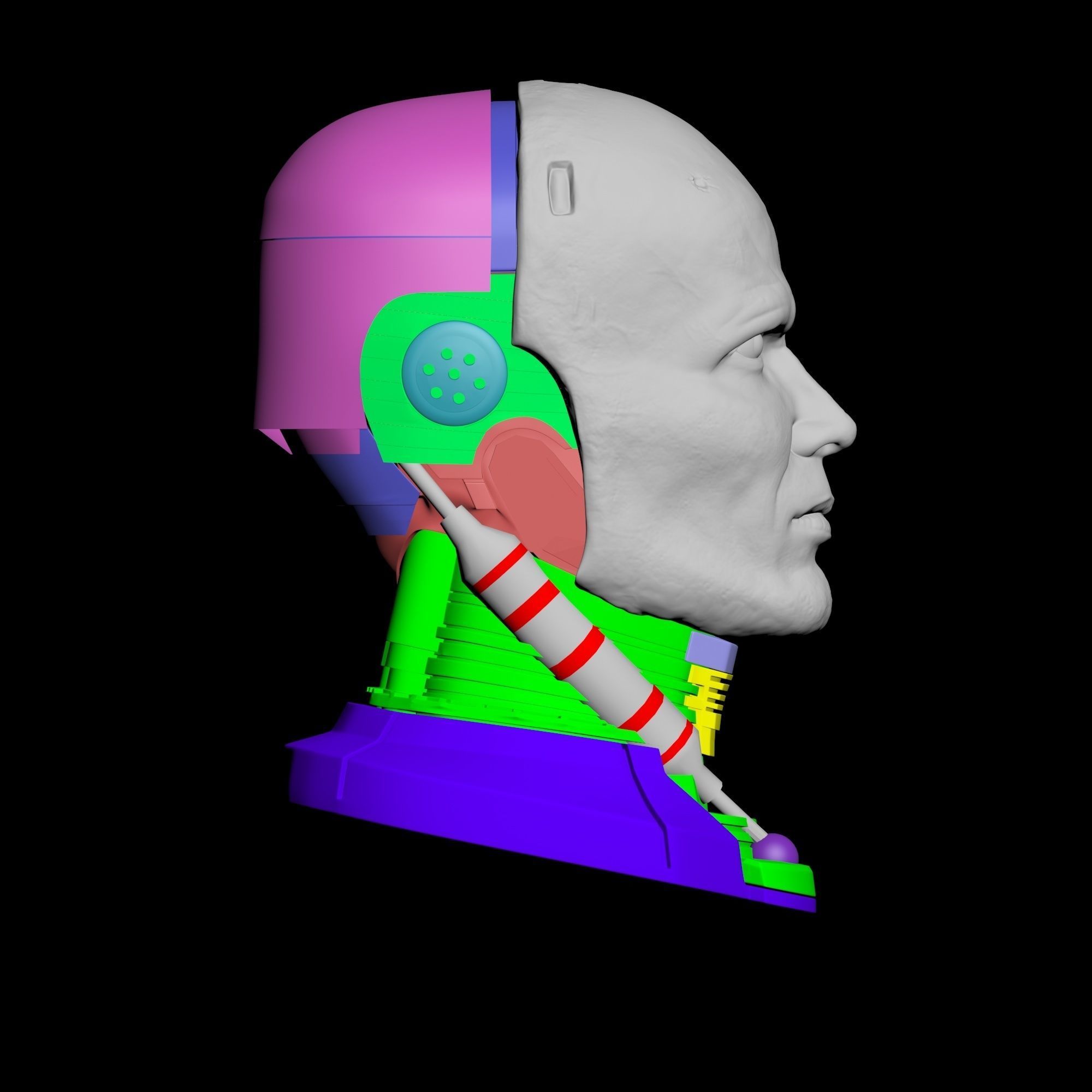 Robocop Head for 3D Print 3D print model_25