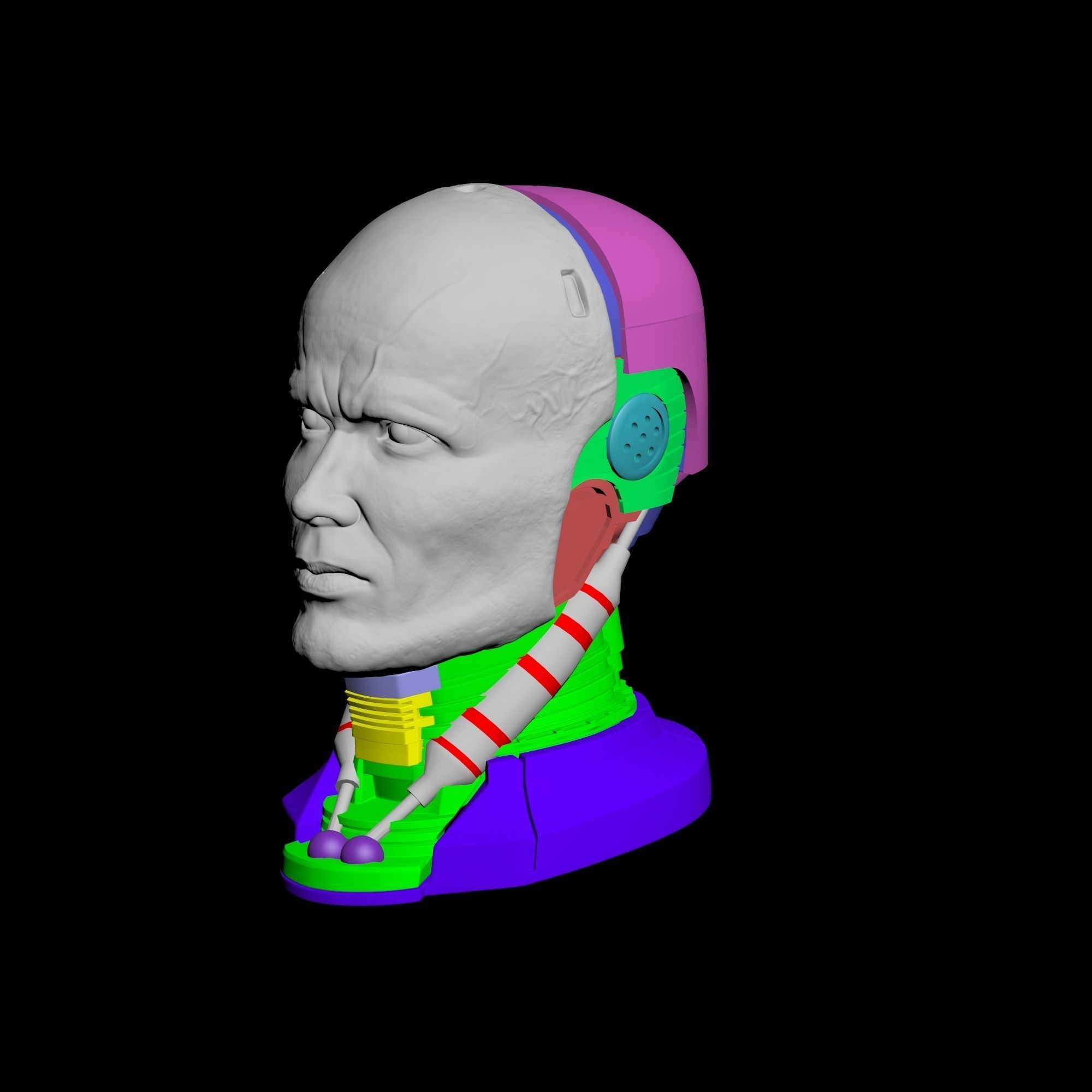 Robocop Head for 3D Print 3D print model_24