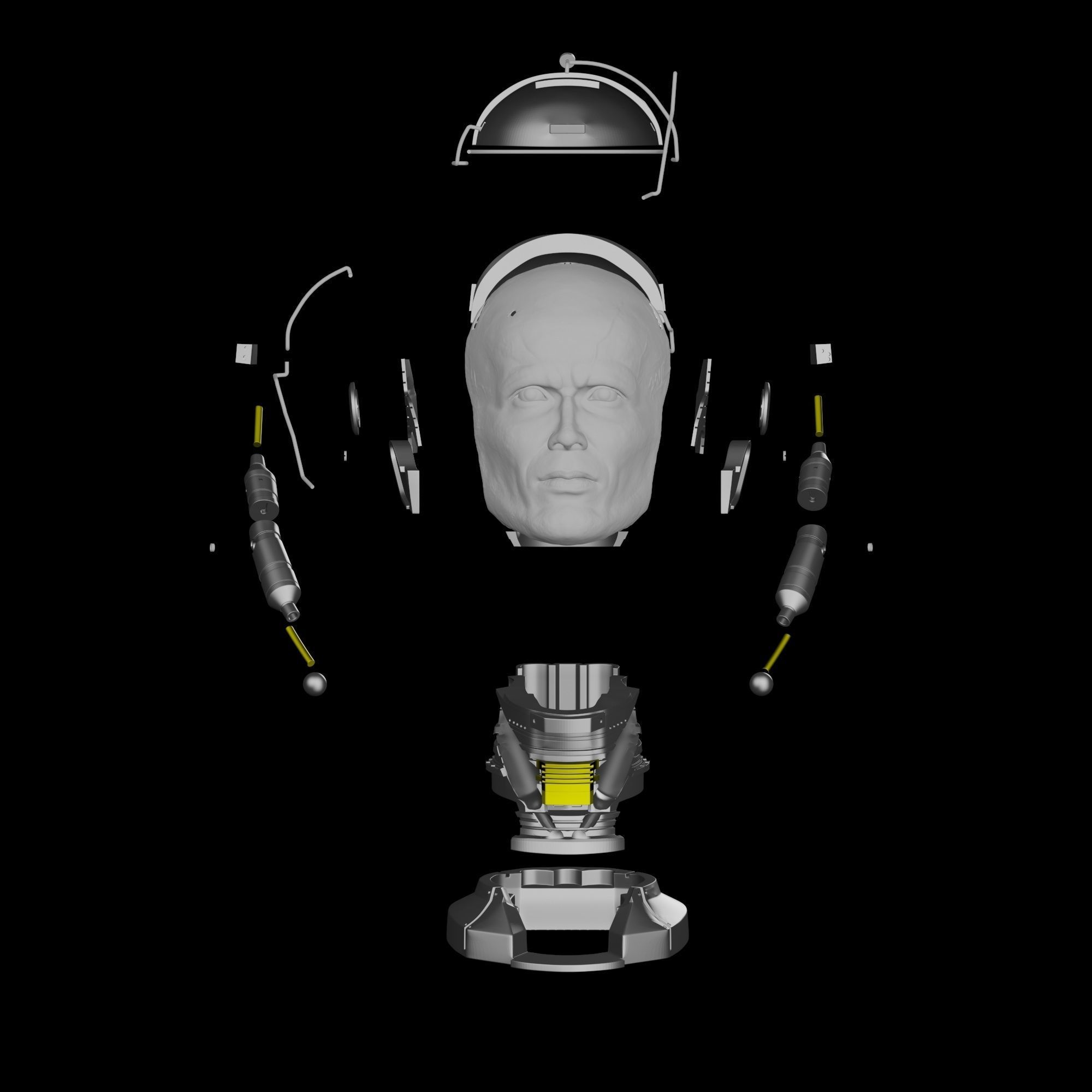 Robocop Head for 3D Print 3D print model_17