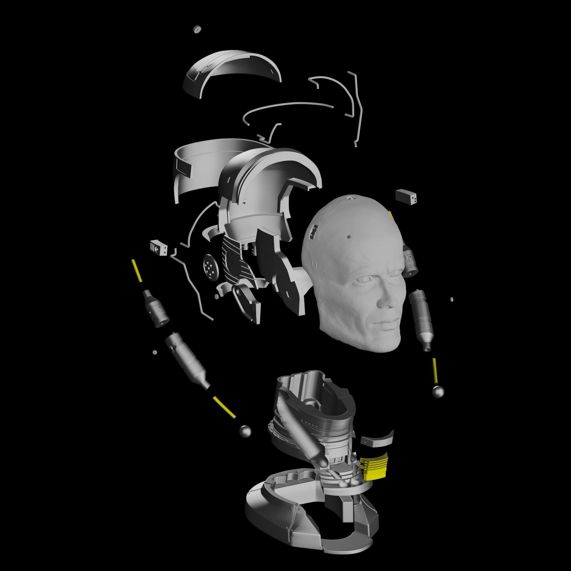 Robocop Head for 3D Print 3D print model_13