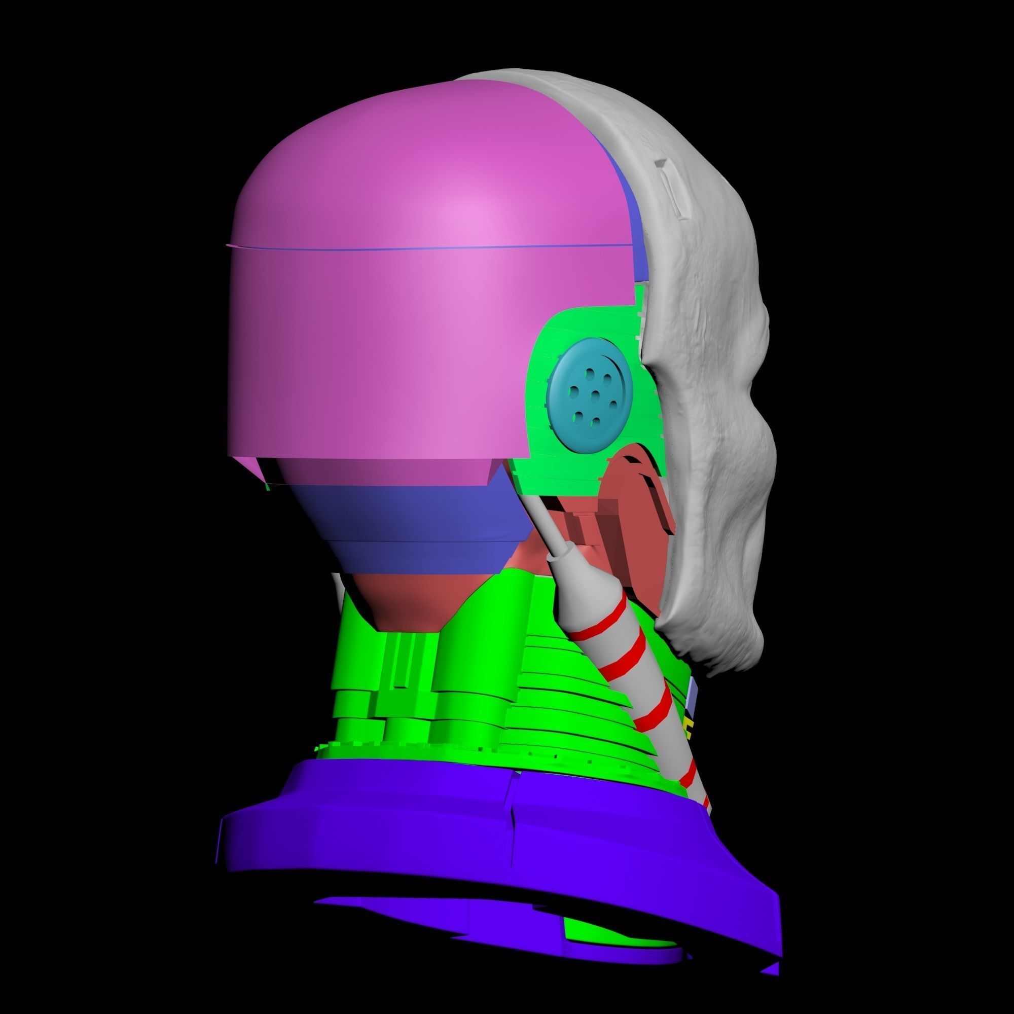 Robocop Head for 3D Print 3D print model_32