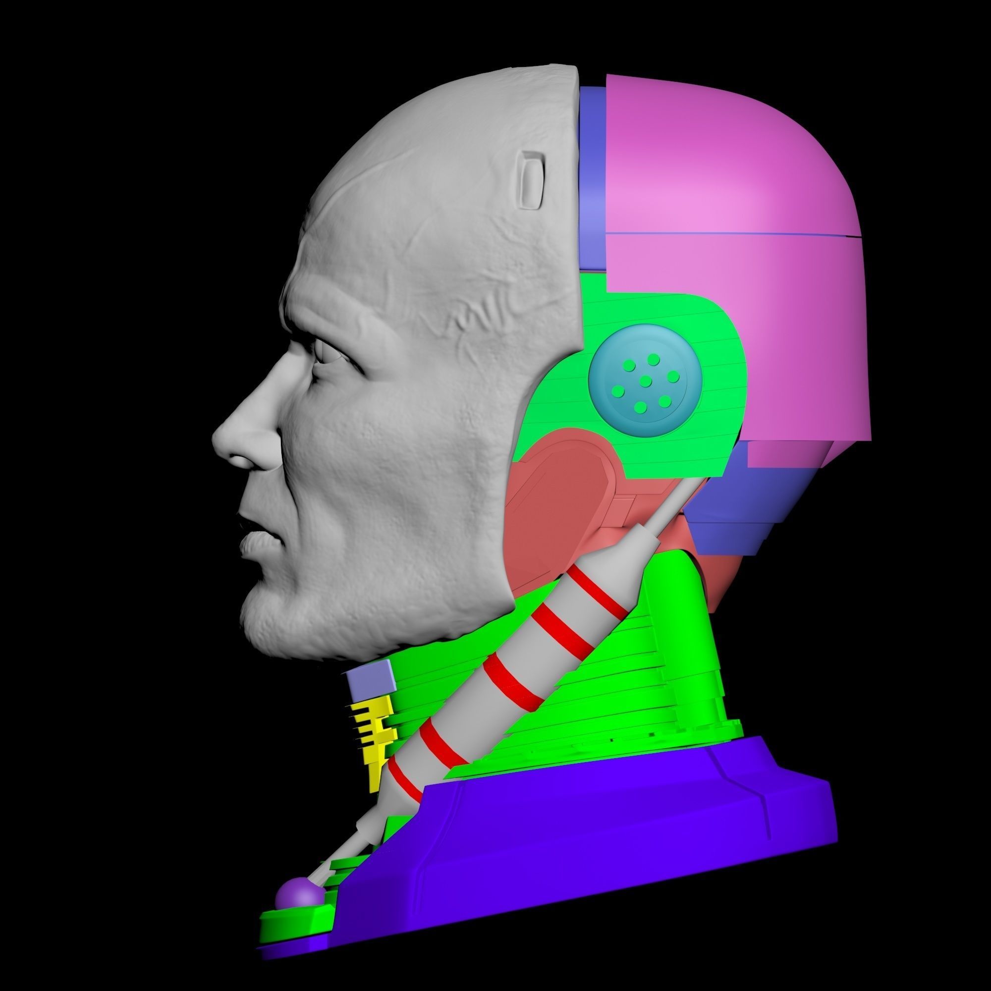 Robocop Head for 3D Print 3D print model_26