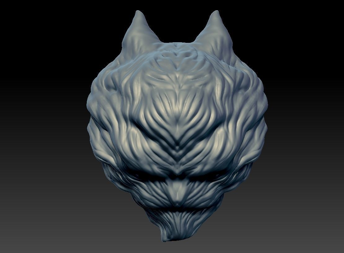 head Wolf Pendant 3D print model 3D print model_3