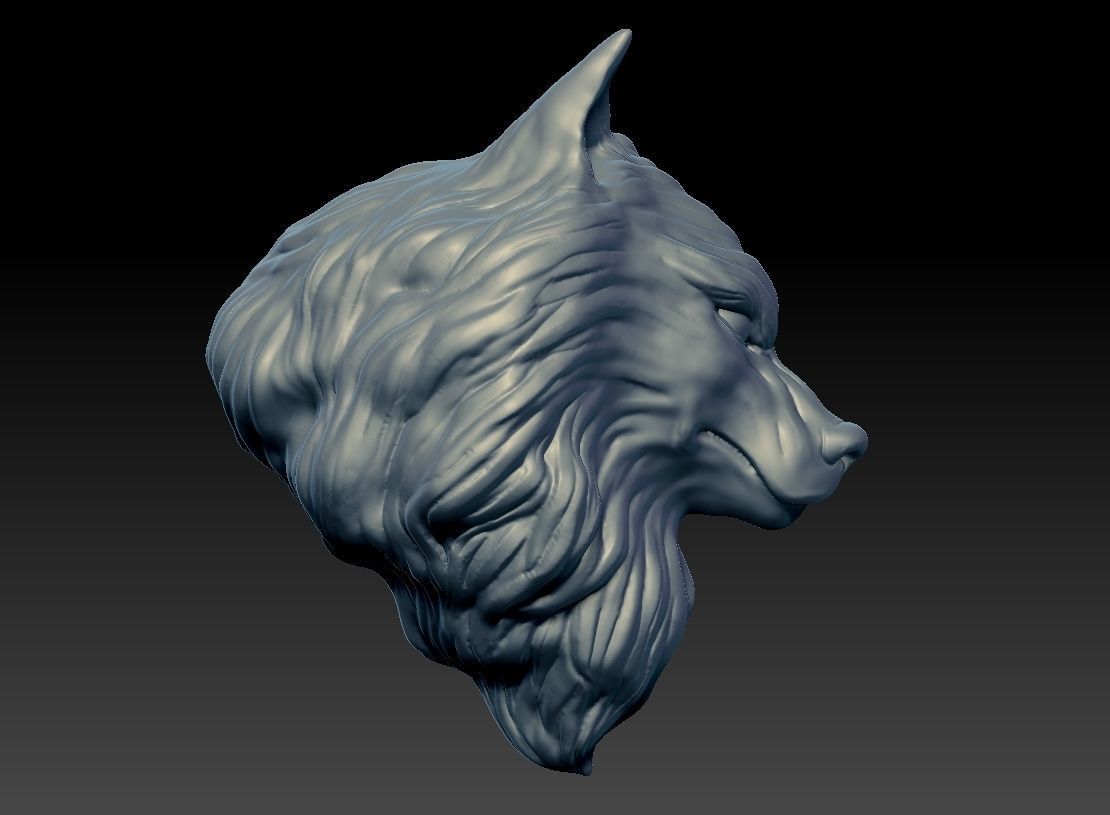 head Wolf Pendant 3D print model 3D print model_2