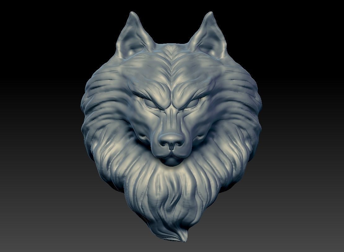 head Wolf Pendant 3D print model 3D print model_1
